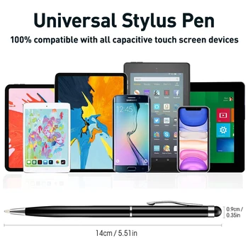 10stk/masse Mix Farve Universal Stylus Pen Bærbare Kapacitiv Touch Screen Pen Kuglepen Blyant for at Android-Telefon, PC, Tablet Apple