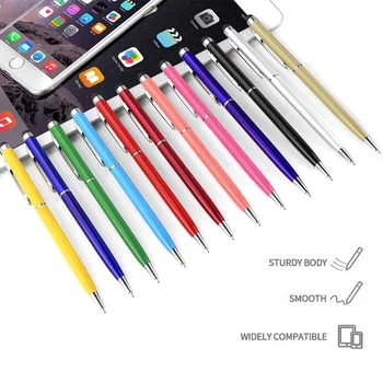10stk/masse Mix Farve Universal Stylus Pen Bærbare Kapacitiv Touch Screen Pen Kuglepen Blyant for at Android-Telefon, PC, Tablet Apple