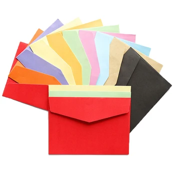 10stk/masse Solid Farve Kraft Papir Konvolut Brevpapir, Postkort Farverige Konvolut Skole kontorartikler Eller Gaver