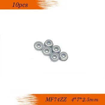 10stk MF74ZZ / LF740ZZ ABEC-5 Boutique-flange kuglelejer størrelse 4*7*2.5 mm til 4 mm aksel