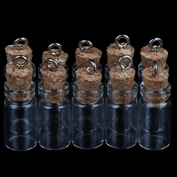 10stk Mini Glas, Flasker, Små Hætteglas Cork Miniature Klart Glas Multi Usage korkprop Ønsker Glas