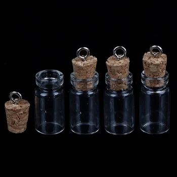 10stk Mini Glas, Flasker, Små Hætteglas Cork Miniature Klart Glas Multi Usage korkprop Ønsker Glas