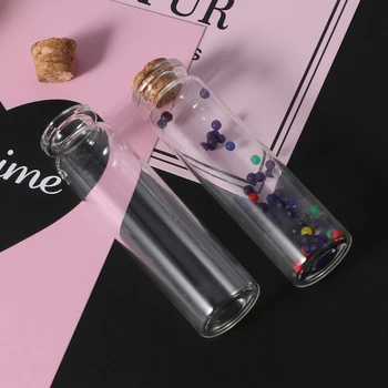 10stk Mini Glas Ønsker Flaske Hætteglas med Kork Prop Opbevaring Vedhæng 20mL