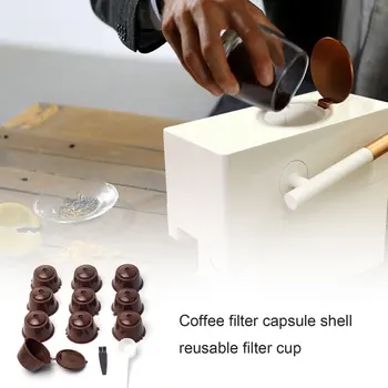 10stk Og Filter Af Genanvendelige Og Filter Cup Bærbare Rustfrit Stål Og Kapsel Filter Hjem Kontor Og Gadgets