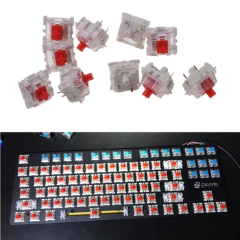 10stk/pack Gateron SMD Red Skifter Mekanisk Tastatur 3pins Gateron MX Switches Gennemsigtig Sagen passe GK61 GK64 GH60 MX H052