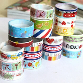 10stk/pack Multi-farve Tape Scrapbooking Masking Tape DIY Dekorative klæbebånd, Papir koreanske Brevpapir, Klistermærker