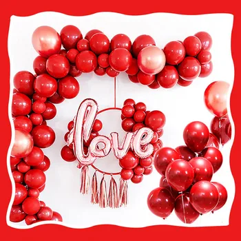 10stk Røde Latex Balloner Runde Oppustelige Balloner Valentine ' s day Ægteskab Bryllup Fødselsdag Part Indretning af Forbrugsstoffer