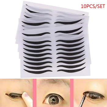 10stk Sexy Style Øjne Mærkat Eyeliner Tape Skønhed Eyeliner Mærkat Makeup Af Sort Øjenlåg Værktøjer