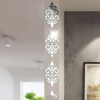 10stk/sæt Kreative 3D Akryl Spejl Wall Stickers Vandtæt Talje Fodpaneler Linje Wall Sticker DIY Home Decor Wall Sticker