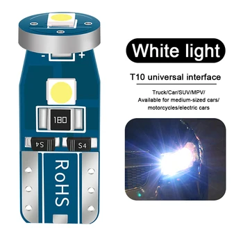 10stk T10 Super Lyse Canbus-Fejl Gratis Xenon Hvide LED-Kile-Pærer 501 194 W5W 7020 3SMD Nummerplade Lys Pærer