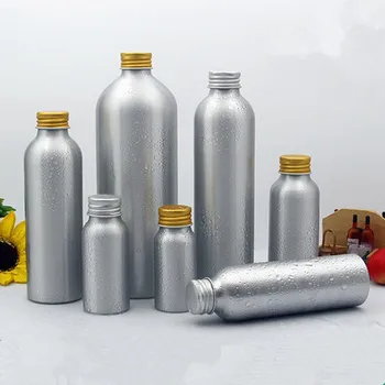 10stk Tom Aluminium Genpåfyldelige Flasker Gryde med Aluminium Skrue Låget Caps 30 ML 40 ML 50 ML 100 ML 120 ML 150 ML Tomme vandbeholdere
