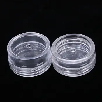 10stk Transparent Mini Plastik Bærbare Kosmetiske Tomme Krukke Pot Øjenskygge Makeup Tilfælde Opbevaring Face Cream Lip Balm Container