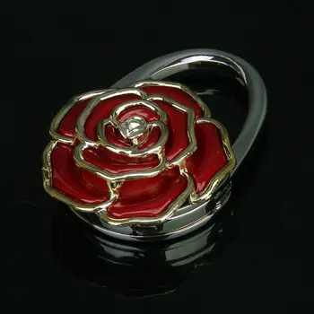 10x Ny Hæklet Støtte de Sac a Main Smidig Holdbar en Forme de Fleur de Rose - Rouge