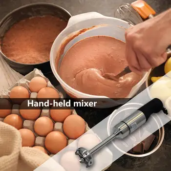 1100W 2 Hastigheder, Stainless Steel El-Mad-Blender Køkken Hånd Mixer Egg Beater Baby Mad Mixer EU Stik