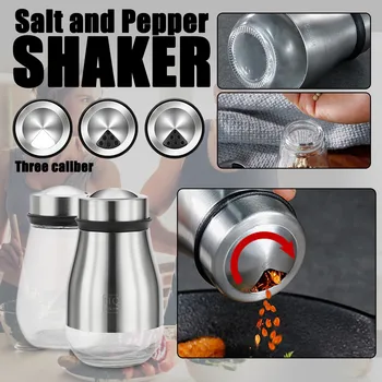 110ml Rustfrit Stål Peber Shaker Med 3 Justerbare Hæld Huller Køkken Gadgets Krydderi, Peber ShakerFor Køkken