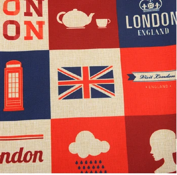 #1110 Britisk stil og personlighed London kreative bomuld trykt pude puder kontor sofa hot ingen påfyldning
