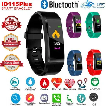 115plus Bluetooth Smart Ur Sport Armbånd Vandtæt puls Blod Overvåge Voksen Blodtryk Elektroniske Smartwatch