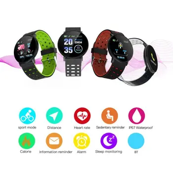 119 Plus Smart Armbånd Ur puls Smart Ur Vandtæt Armbånd-Ure-Band Smartwatch Til Android, IOS