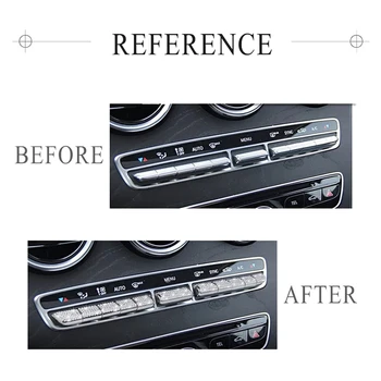 11Pcs Aircondition Kontrol Switch Dækning AC Knapper Caps til Mercedes Benz AMG W205 X253 C GLC Klasse Bling Interiør