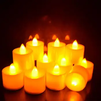 12/24pcs omgivende luft. flammeloes LED Fyrfadsstage Stearinlys Lys batteridrevet Farverige Søjle Stearinlys Til Fest, Bryllup Romantiske Dekorationer