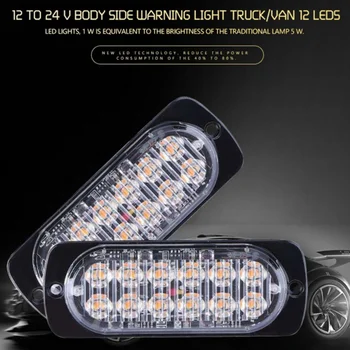 12-24V 12 LED-36W-Bil Organ Side Strobe Advarsel Lys, der Blinker Ultratynde Strobe Lys