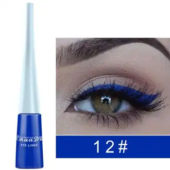 12 farve madrasser blyant flydende eyeliner Hurtig screening dwaterproof vand eye liner Pencils lilla eyeliner øjne kosmetiske