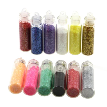 12 farve sæt Nail glitter pulver magic color pailletter nail powder dekoration forsyninger gradient farve gel laser paillet neglelak