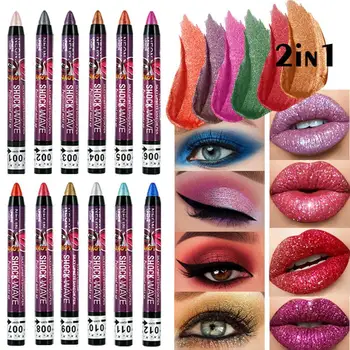 12 Farver Eyeshadow Stick øjenskygge Blyant Langvarig Kosmetik Makeup Værktøj Uden Øjne Shimmer Pen Tørring E2E7