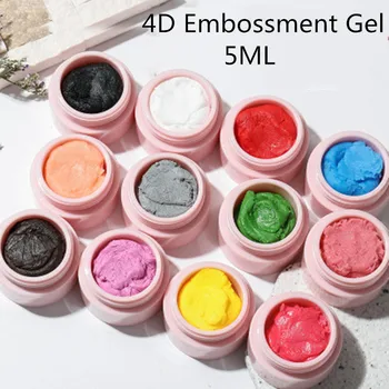 12 Farver Skulptur Nail Gel 4D Skåret Modellervoks UV-Lim, Lak Kreative DIY Nail Art Maleri 3D Præg Gel Manicure Værktøj