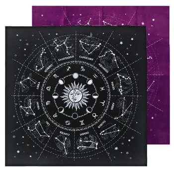 12 Stjernebilleder Tarot-Kort Dug Brætspil Velvet Divination Alteret Klud Oracle Cards Tarot Dæk Hekseri Forsyninger