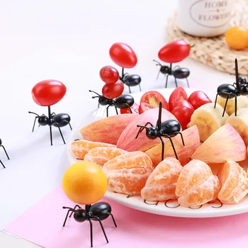 12 Stk/sæt Kreative Frugt Picks Tandstikker Fest Dekoration Dyr Ant Børn Snack Kage Dessert Mad, Frugt Gaffel Køkken Værktøjer