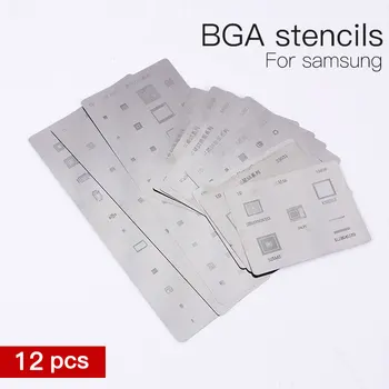 12pcs/masse IC Chip BGA Reballing Stencil Kits Sat Lodde skabelon til samsung Galaxy S3 S4 S5 S6 S7 S8 NOTE3/4/5/6 høj kvalitet