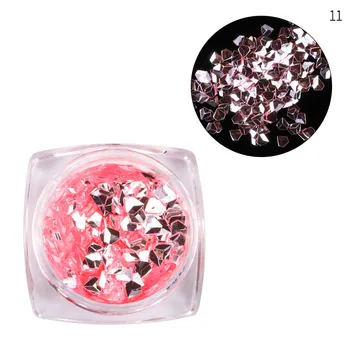 12Pcs/Set Akryl-Gelé Pink Gul 3D Diamanter Dråbe Vand Blandet Formet PET Confettis Chunky Pailletter Til DIY Nail Art Dekoration