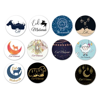12PCS/Sæt Nye Ramadan Mubarak Dekorative Klistermærker, Ramadan Kareem Muslimske Religion Festival Ferie Part Lykønskningskort Indretning 3cm