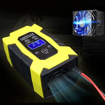 12V 6A allautomatic bilens batteri oplader intelligent puls reparation hurtig opladning af bly-syre batteri oplader med LCD-skærm