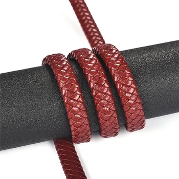 12x6mm Flettet lædersnøre For DIY Mænd Armbånd Smykker Multi Farve at Gøre Flade Ledning Tilbehør Resultaterne Håndlavet Gave