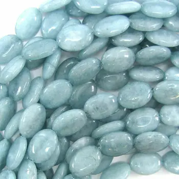 13x18mm Naturlige Brasilianske Aquamarine Perle sten Oval Løs Perler 15