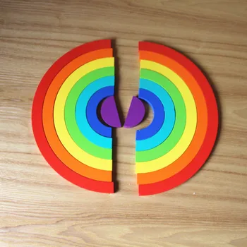 14Pcs/Set Farverige Træ-Blokke Legetøj For Børn, Kreative Rainbow Montering af Blokke Legetøj Oyuncak Montessori Brinquedos 54