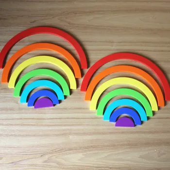 14Pcs/Set Farverige Træ-Blokke Legetøj For Børn, Kreative Rainbow Montering af Blokke Legetøj Oyuncak Montessori Brinquedos 54