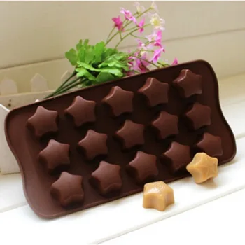 15 Gitter 3D-Stjernede Fondant Kage form for Silikone Kage Dekoration Værktøjer Cookies Is Jelly Kiks, Chokolade, Kager, Bagning Værktøjer