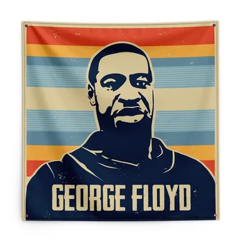 150*150 cm, jeg Kan ikke trække vejret George Floyd, Black Liv Sagen Protest Meddelelse Gobelin Flag Trump Bannere Til Parade