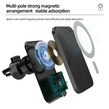 15W Bil Trådløse Hurtig Oplader Til iPhone, 12 Pro Max 12 Pro 12 Mini Magnetiske Adsorbable luftskrue Magnetisk Opladning Mount Holder