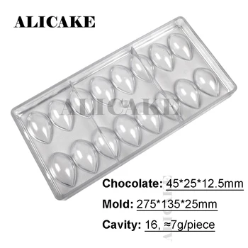16 Hulrum Polycarbonat Chokolade Forme til at Bage Kager Værktøjer form:Chokolade Dråber Vand