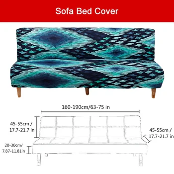 160-190CM Print Sovesofa Dække Ikke-armlæn, Non-slip Stretch Cover Folde Sovesofa Dække Sofa Anti-Støv, der Dækker til stuen