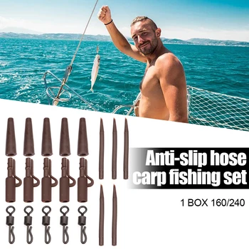 160/240pcs Carp Fishing Tackle Kit Blød Gummi Anti Slip Quick Change-Drejelig Føre Klip Karpe Fiskeri Udstyr Tilbehør