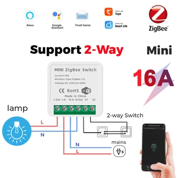 16A 10A Mimi Smart Switch DIY LED-Lys, Smart Liv Skub Modulet Understøtter 2-Vejs APP Stemme Relæ Arbejder Med Google Startside Alexa