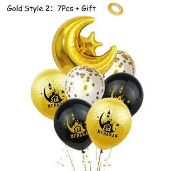 16tommer Guld Sølv Eid MUBARAK Balloner, Bannere Ramadanen, Eid Latex Balloner For Islam Muslimske EID-Fest Dekoration Forsyninger Globos