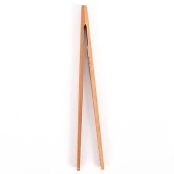 18cm Te Klip Bambus Pincet Træ Farve Tekstureret Bambus Kongfu Te Redskab Pincet