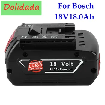 18V 18000mAh Genopladeligt Li-ion Batteri For Bosch 18V Batteri Backup 18.0 En Bærbar Udskiftning BAT609 Indikator+Oplader