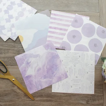 19 Ark/masse DIY Purple Mountain Fugl Mønster indpakningspapir Kreative Papercraft Kunst Håndlavet Scrapbooking Bruge Dekoration